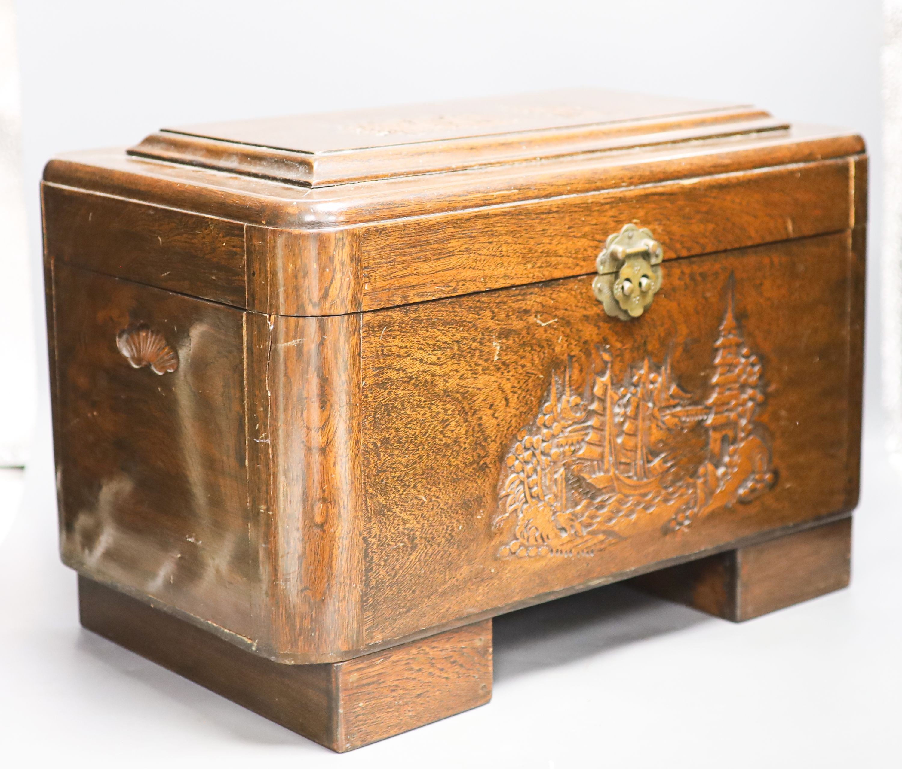 A Cantonese small camphor lined chest 45cm